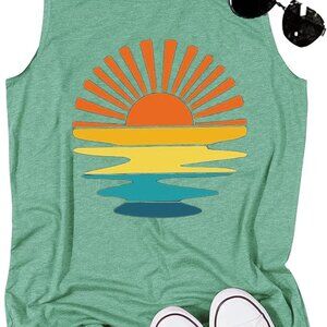 Sunrise Sunset Sunshine T Shirt for Women Outdoor Workout Hawaii Beach Sea Natur